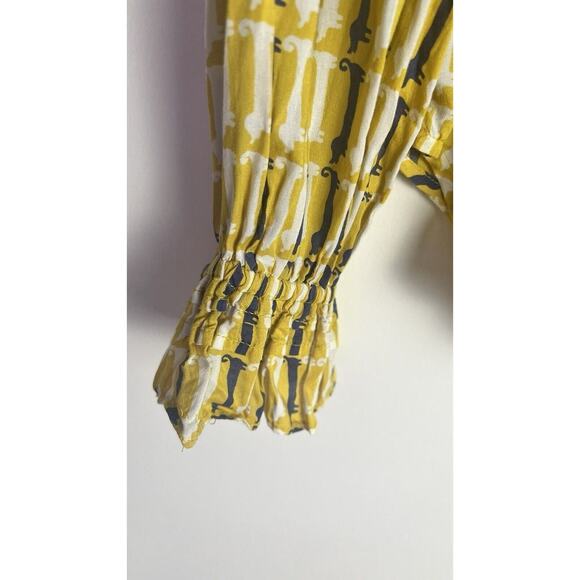 Anthropologie Maeve Fredericka Button Down Shirt Dachshund Dog Size‎ 2 - Picture 6 of 10